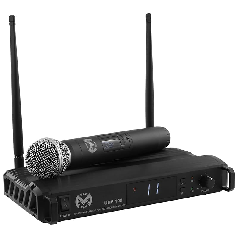 Mac Mah Set Microfon Wireless UHF Mac Mah W-UHF 100 M, Microfon de Mână + Receptor, 660–690 MHz, 2x16 Canale, 50–80 m