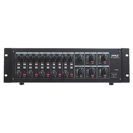 BST Mixer amplificat BST 4 zone 4x60W, 5 canale, 100V/70V/4-8Ω, phantom +48V, rack 19” 3U