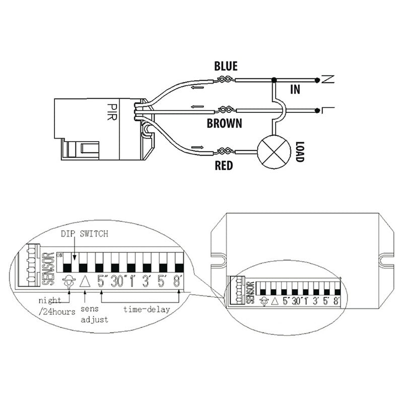 Lechpol SENZOR PIR SENZOR EXTERN 800W 360 GRADE