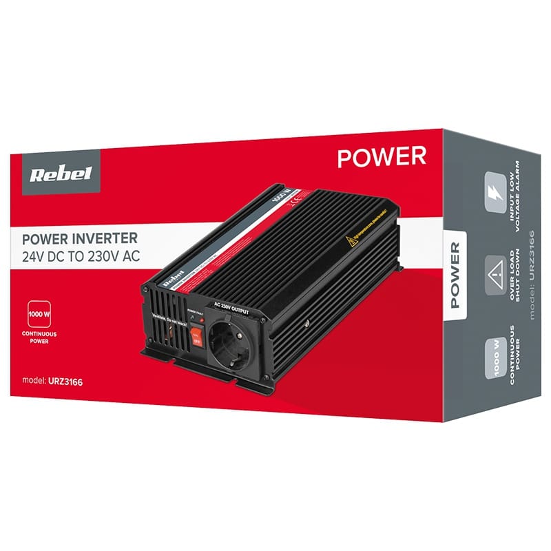 Kemot Invertor Invertor Auto Kemot URZ3166 | 24V-230V, 1000W, Sinusoida Modificata