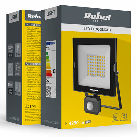 Rebel REFLECTOR LED 50W 6500K SENZOR MISCARE REBEL