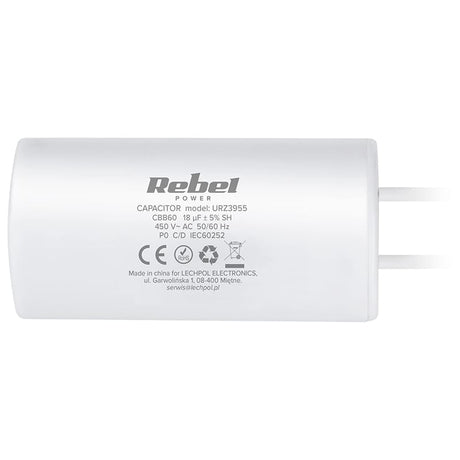 Rebel CONDENSATOR MOTOR 18UF 450V REBEL