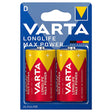 Varta BATERIE ALCALINA LR20 MAX POWER VARTA BLISTER 2 BUC