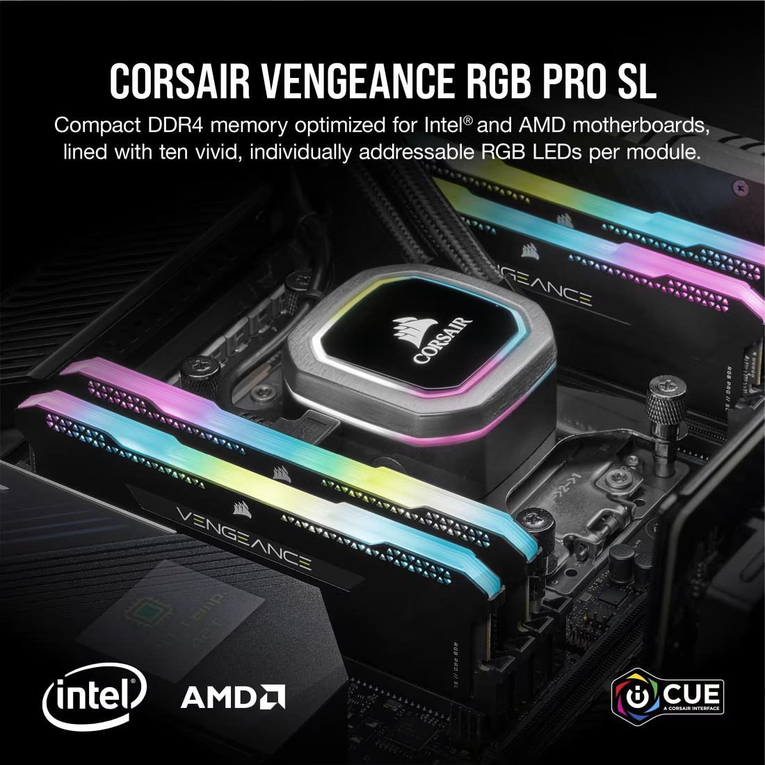 Corsair Memorie RAM Memorie RAM Corsair Vengeance RGB CMH32GX4M4E3200C16 | 32GB, DDR4, 3200MHz, RGB