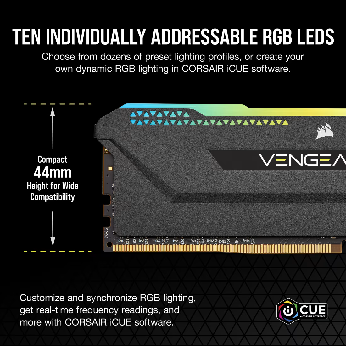 Corsair Memorie RAM Memorie RAM Corsair Vengeance RGB CMH32GX4M4E3200C16 | 32GB, DDR4, 3200MHz, RGB