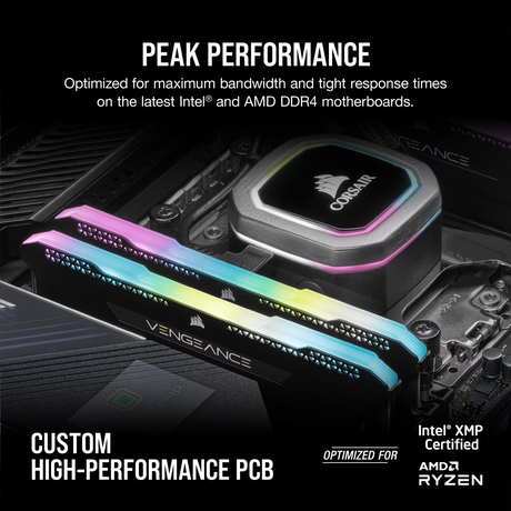 Corsair Memorie RAM Memorie RAM Corsair Vengeance RGB CMH32GX4M4E3200C16 | 32GB, DDR4, 3200MHz, RGB