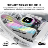 Corsair Memorie RAM Memorie RAM Corsair Vengeance RGB CMH32GX4M4E3200C16W | 32GB, DDR4, 3200MHz, White