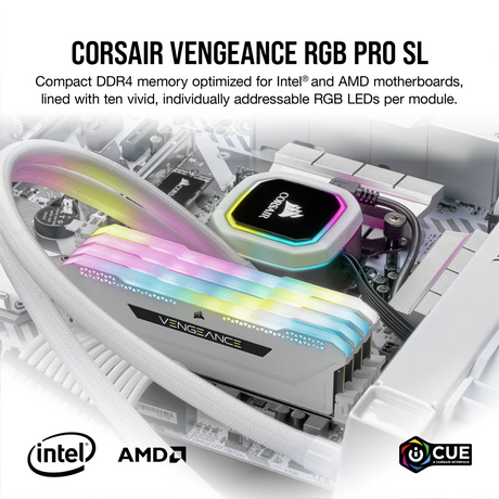 Corsair Memorie RAM Memorie RAM Corsair Vengeance RGB CMH32GX4M4E3200C16W | 32GB, DDR4, 3200MHz, White