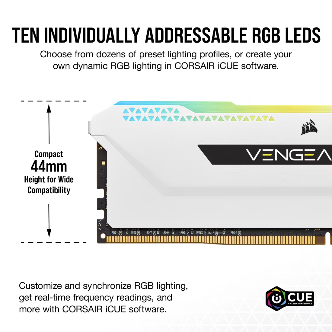 Corsair Memorie RAM Memorie RAM Corsair Vengeance RGB CMH32GX4M4E3200C16W | 32GB, DDR4, 3200MHz, White