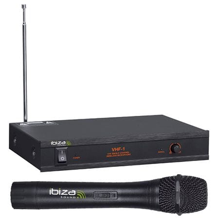 Ibiza Sound Set microfon wireless Ibiza Sound 203,5 MHz cu receptor, pentru karaoke, prezentari si vocalisti