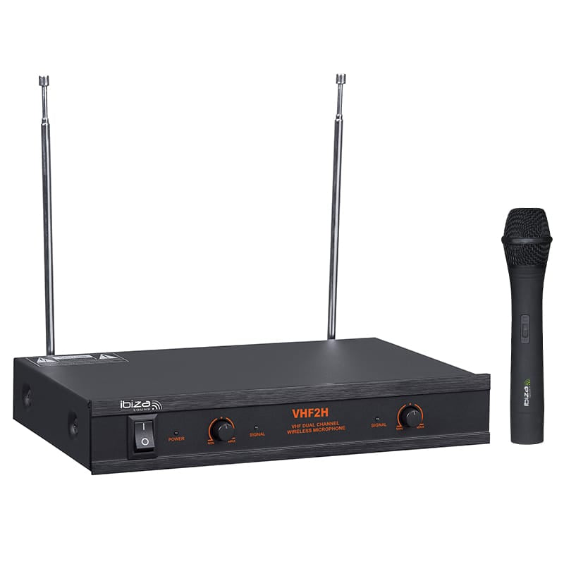 Ibiza Sound Set Microfon Wireless Ibiza Sound cu Receptor, 1 Microfon de Mana, 203.5/207.5 MHz, Functie Silentios