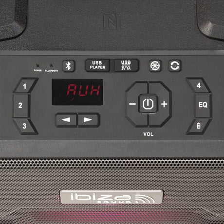 Ibiza Sound Boxă portabilă PA Ibiza Sound 10” IPX4, 300W, Bluetooth/NFC, FM, USB, intrare microfon/chitară, powerbank, UHF mic