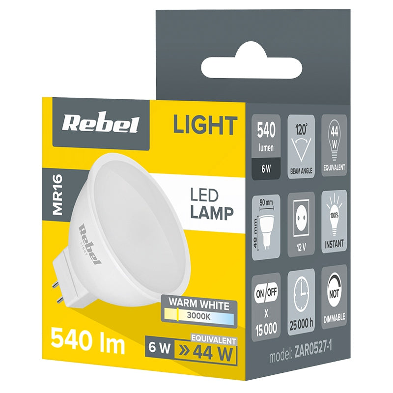 Rebel BEC LED MR16 6W 3000K 12V REBEL