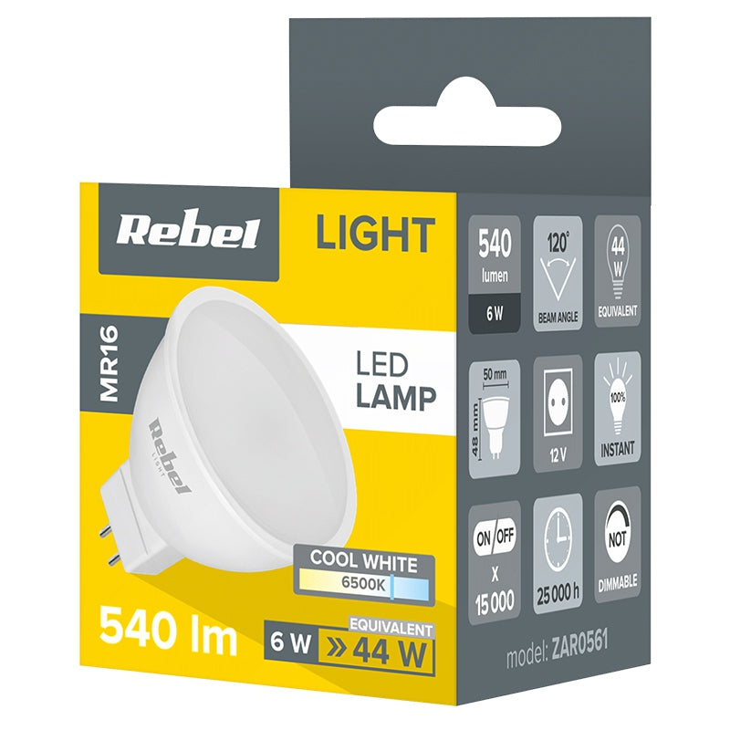 Rebel BEC LED MR16 6W 12V 6500K REBEL