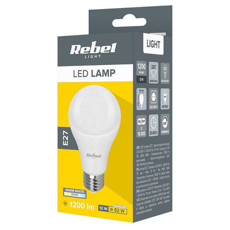 Rebel BEC LED E27 A60 12W 230V 3000K REBEL