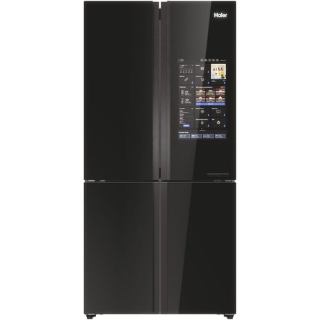 HAIER Side by side Cube Haier, 586 l, Total No Frost, Big Touch Display, Web browser, Switch zone, My Smart Home, Super Cooling, Super Freezing, My food Locator, My Inventory system, Clasa F, H 190 cm, Negru