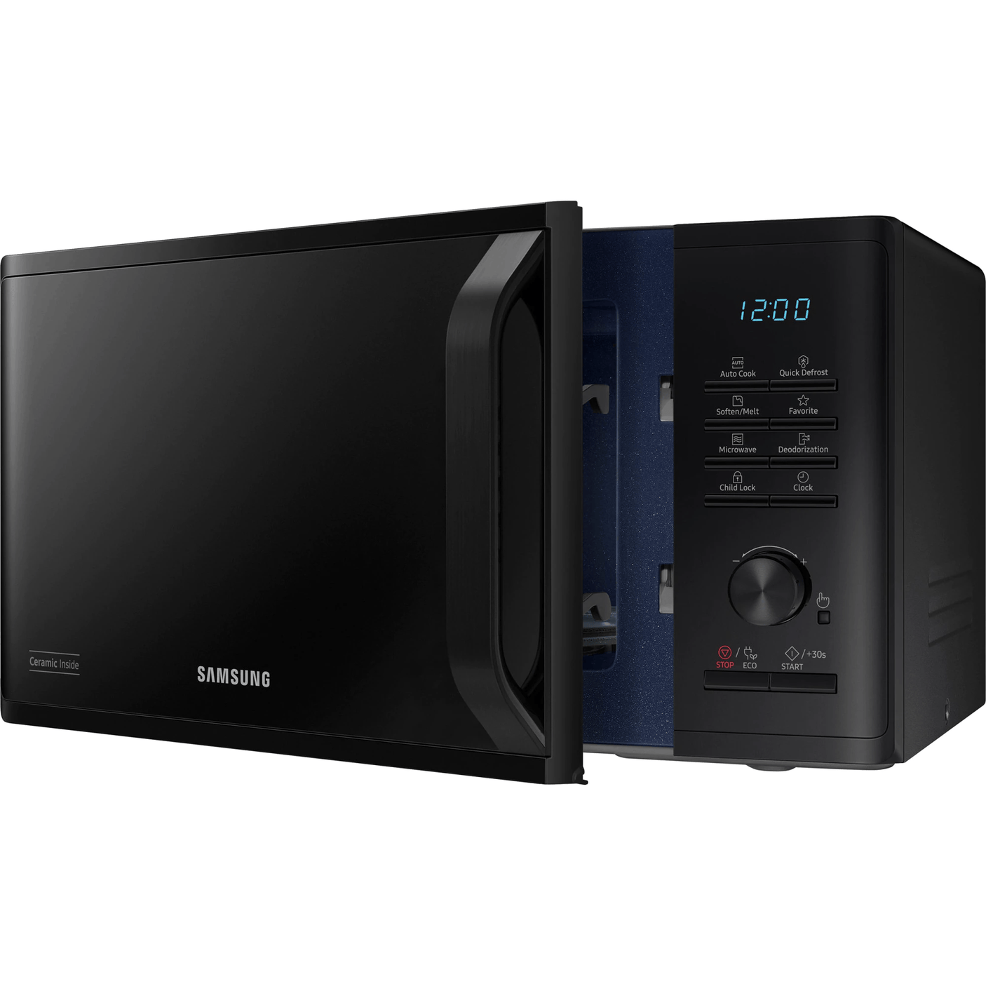 Samsung Cuptor cu microunde Samsung Solo, 23 L, 800W, Quick Defrost, interior ceramic, afisaj LED, Negru