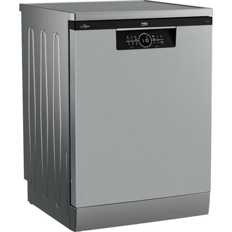 Masina de spalat vase FS Beko, 15 seturi, 6 programe, Clasa D, HygieneIntense, display, Pearl Inox