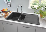 Grohe Chiuveta bucatarie Chiuveta Bucatarie Grohe K400 31642AP0 | 1000x500mm, 2 Boluri, Granite Black, Reversibil