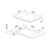 Hansa Plita pe gaz Plita pe Gaz Hansa BHKS610505 | 60cm, Sticla Neagra, 4 Arzatoare