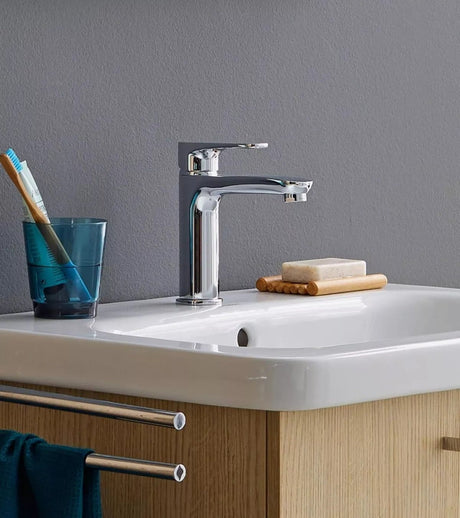 Duravit Baterie lavoar Duravit, A.1 Single lever basin mixer M, monocomanda, marime M, cartus ceramic, fara set de evacuare, crom