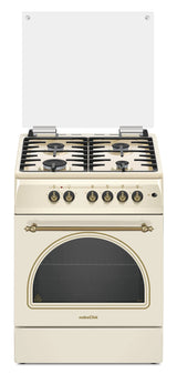 NobeLTek Cooking Aragaz rustic Nobeltek, 60x60, plita gaz, cuptor electric, aprindere electrica, iluminare cuptor, gratare fonta, echipat cu diuze GPL, diuze GN de schimb, bej