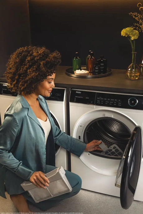 Haier Uscator de rufe Uscator de rufe Haier HD90-A3959-S | 9kg, Pompa de caldura, Inverter, Wi-Fi, A+++, 59.5x67.5x84.5cm