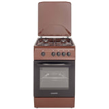 NobeLTek Cooking Aragaz Nobeltek, 50x60, plita si cuptor pe gaz, siguranta plita si cuptor, echipat cu diuze GPL, diuze GN de schimb, capac tabla, maro