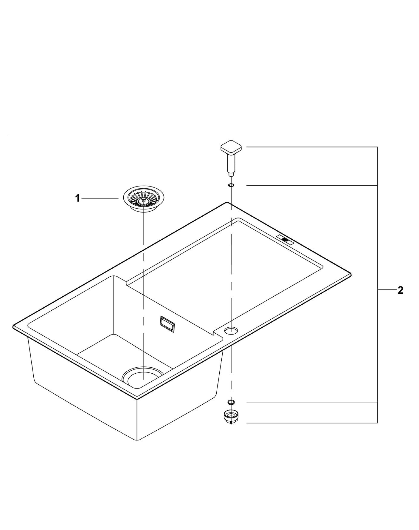 Grohe Chiuveta bucatarie Chiuveta Bucatarie Grohe 31644AP0 | 860x500mm, Granit Negru, Reversibil