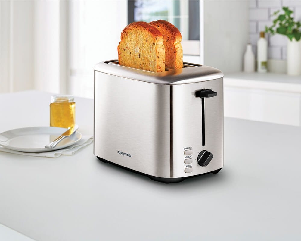 Morphy Richards Prajitor de paine, Morphy Richards, Equip, 800W, 7 setari, 2 felii, Inox