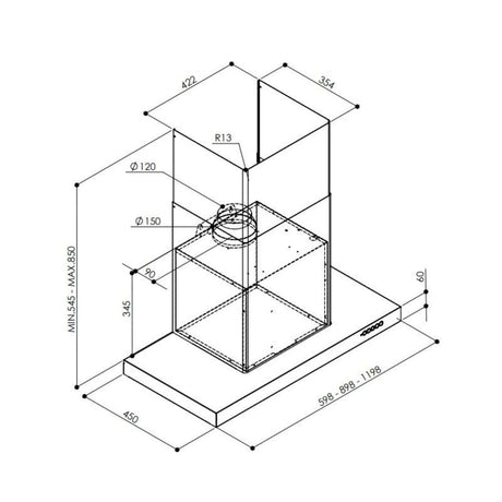 Faber A Hota decorativa Hota decorativa Faber LUFT X A60 325.0482.910 | 60cm, 720m3/h, Inox