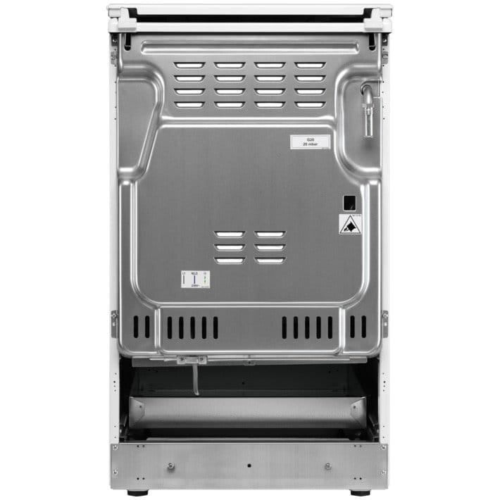 Electrolux Aragaz Electrolux, Gaz, 4 arzatoare, Aprindere integrata plita si cuptor, Siguranta plita si cuptor, Autocuratare catalitica, Grill electric, Rotisor, 50 cm, Alb