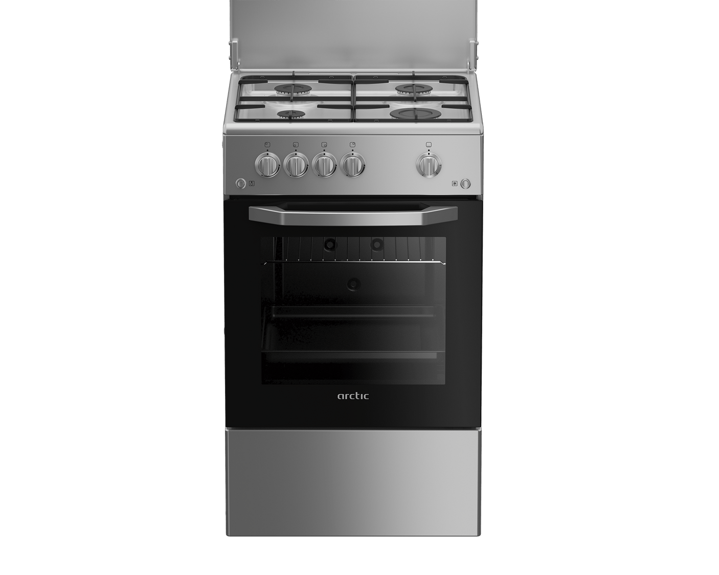 ARCTIC Aragaz Aragaz Arctic AGM5501FLS | 4 Arzatoare Gaz, 85cm, Aprindere Electrica, Argintiu, 50x50x85cm