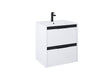 Set Mobilier Baie Roca Unik Alpine A852012606 | 60x46x56 cm, Lavoar + Corp Suspendat 2 Sertare Soft Close, Alb/Negru