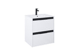 Set Mobilier Baie Roca Unik Alpine A852012606 | 60x46x56 cm, Lavoar + Corp Suspendat 2 Sertare Soft Close, Alb/Negru