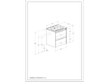 Set Mobilier Baie Roca Unik Alpine A852012606 | 60x46x56 cm, Lavoar + Corp Suspendat 2 Sertare Soft Close, Alb/Negru