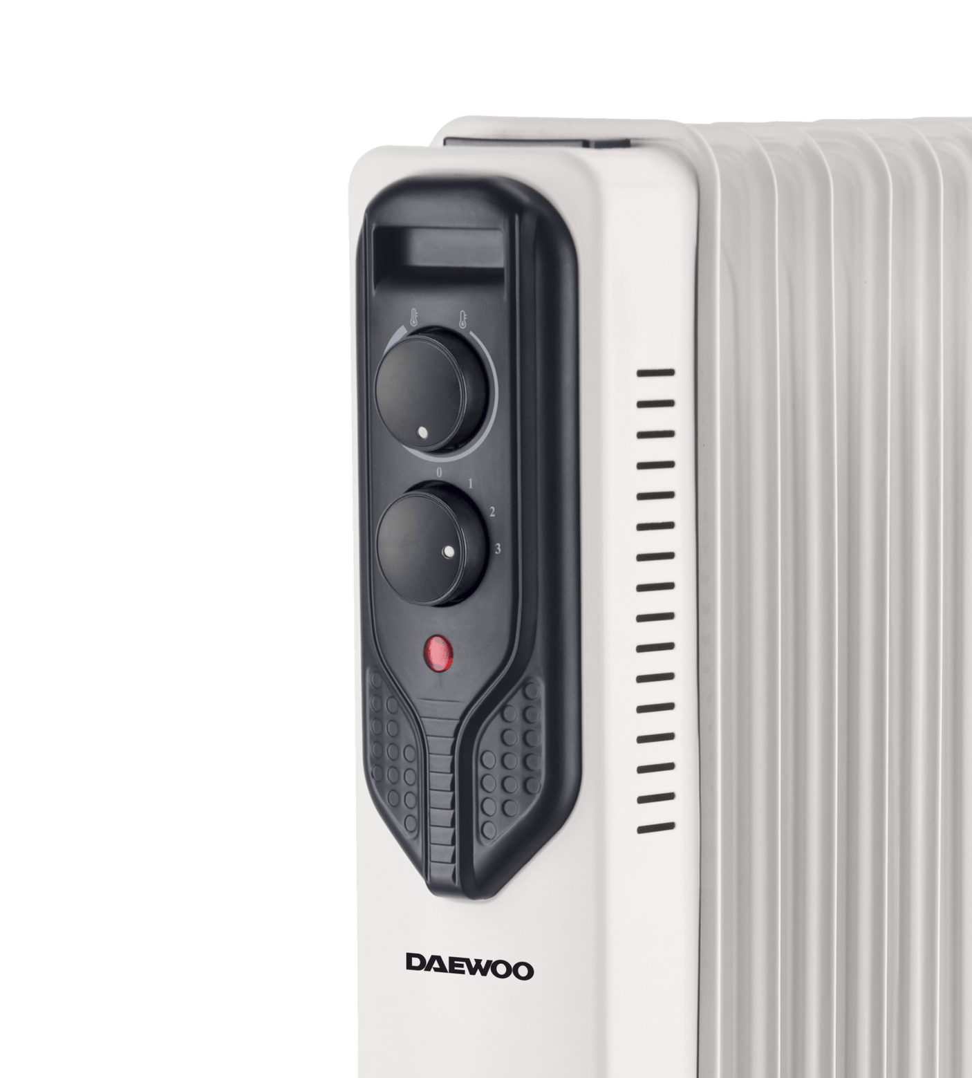 Daewoo SDA Calorifer electric cu ulei Daewoo, 2000 W, 9 elementi, 3 canale de ulei, 3 nivele de putere, termostat reglabil, protectie supraincalzire, indicator luminos, role de deplasare
