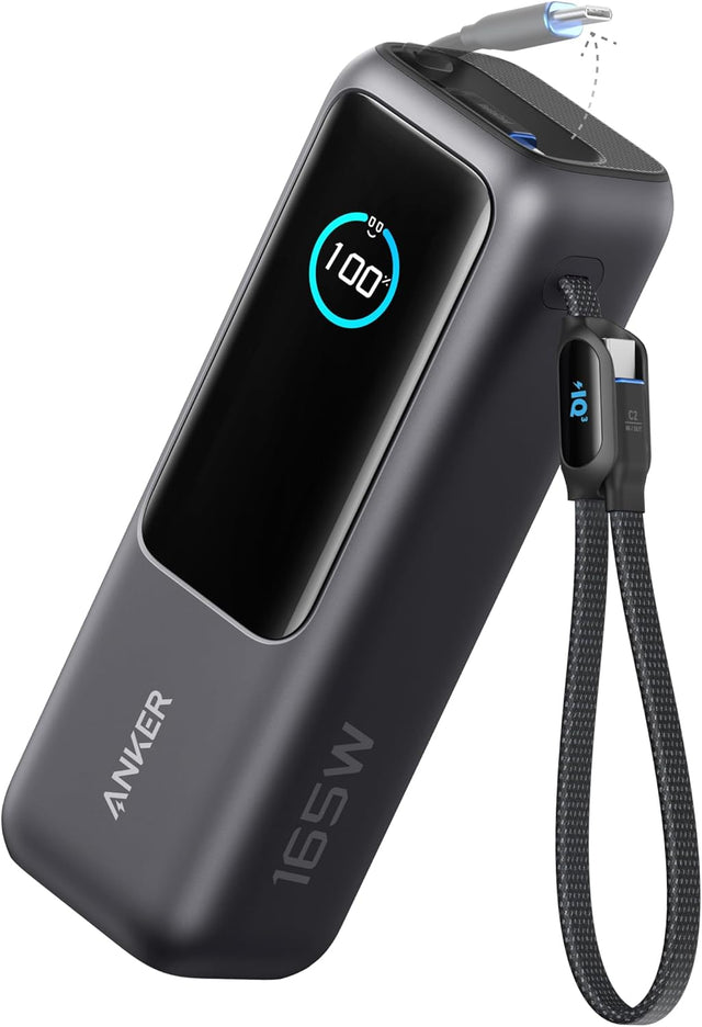 Anker Acumulator Acumulator Extern Anker A1695H11 | 25000mAh, 165W, USB-C 100W, Cablu Retractabil