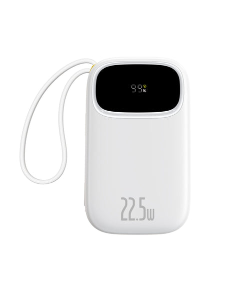 Baseus Acumulator Acumulator Extern Baseus EnerFill FC31 P10082107213-00 | 20000mAh, 22.5W, Display Digital, Cablu USB-C si Lightning, Alb