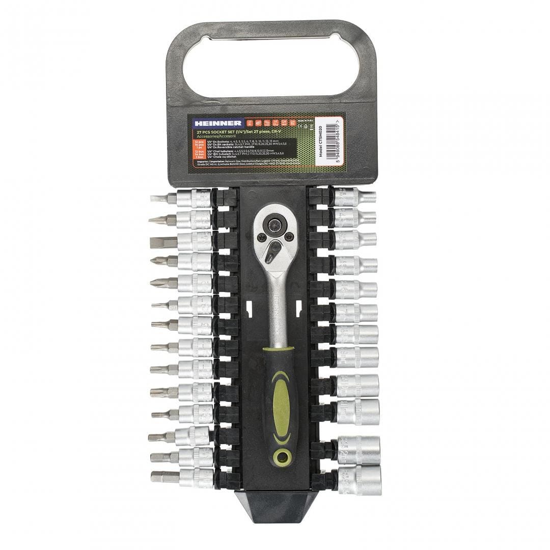 Heinner Resigilat - Set conectori [RESIGILAT] Set Chei Tubulare Heinner HR RESIG0000029532 | 27 Piese, 1/4", CR-V