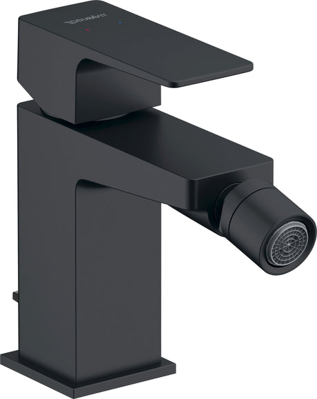 Duravit Baterie bideu Duravit, Manhattan single lever bidet mixer, monocomanda, cartus ceramic, set evacuare cu tija, schwarz mat, negru mat