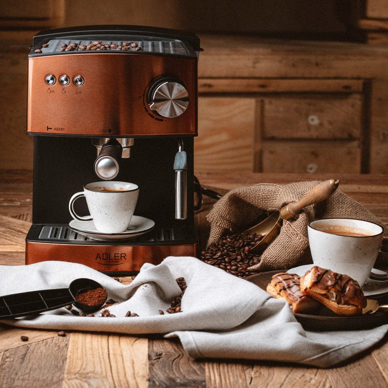 Adler Espressor automat Espressor Manual Adler | 850W, 1.6L, Negru