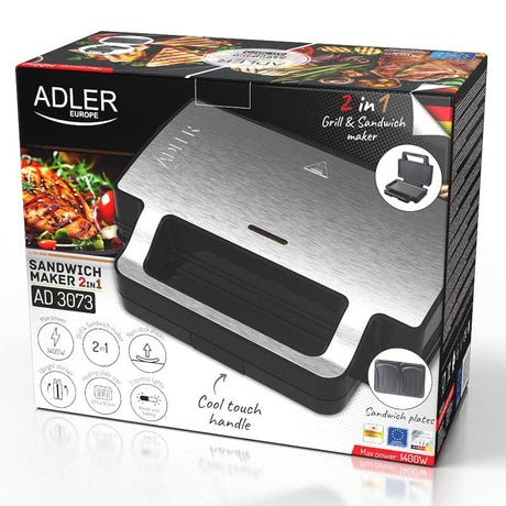 Adler Sandwich maker Sandwich Maker Adler AD3073 | 1400W, 70cm, 240V, Negru