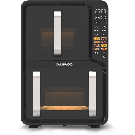 Daewoo Air Fryer Friteuza Dubla Daewoo DAF2X1100UDB | 5L + 7L, 1400W + 1600W, 8 Programe