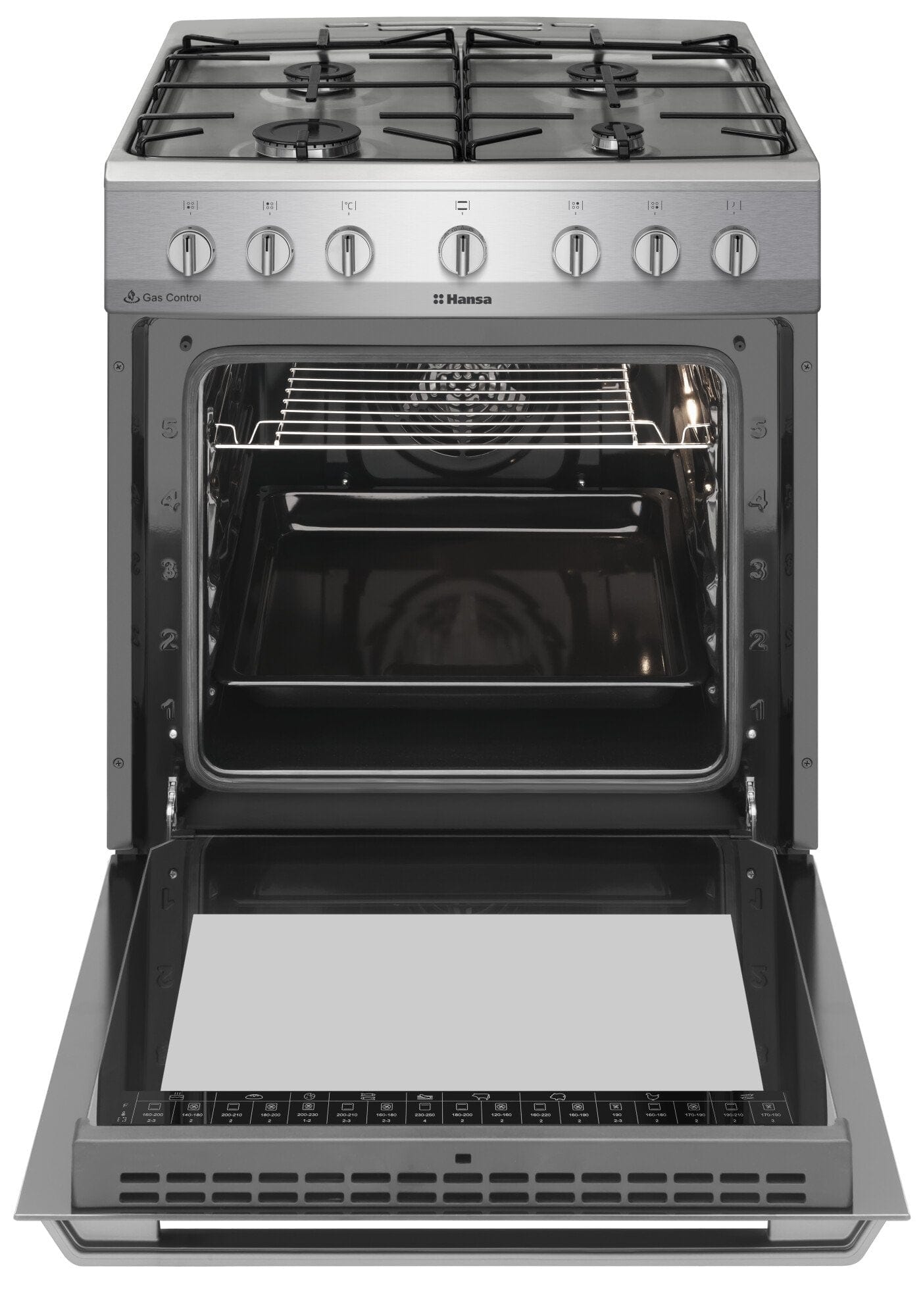 Hansa Aragaz Aragaz Hansa FCMX6810092 | 60cm, 4 Arzatoare, Cuptor Electric 62L, Clasa A, 60x60x85cm