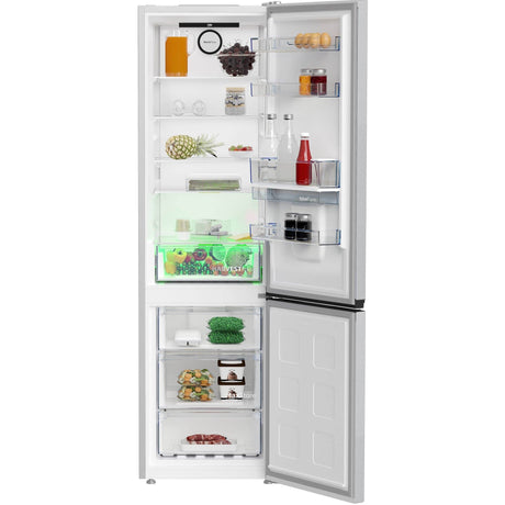 BEKO Combina frigorifica Beko, 355l, Clasa D, NoFrost, Compresor ProSmart Inverter, dozator apa, AeroFlow, HarvestFresh, display, H 203.9, Marble (Glossy Grey)