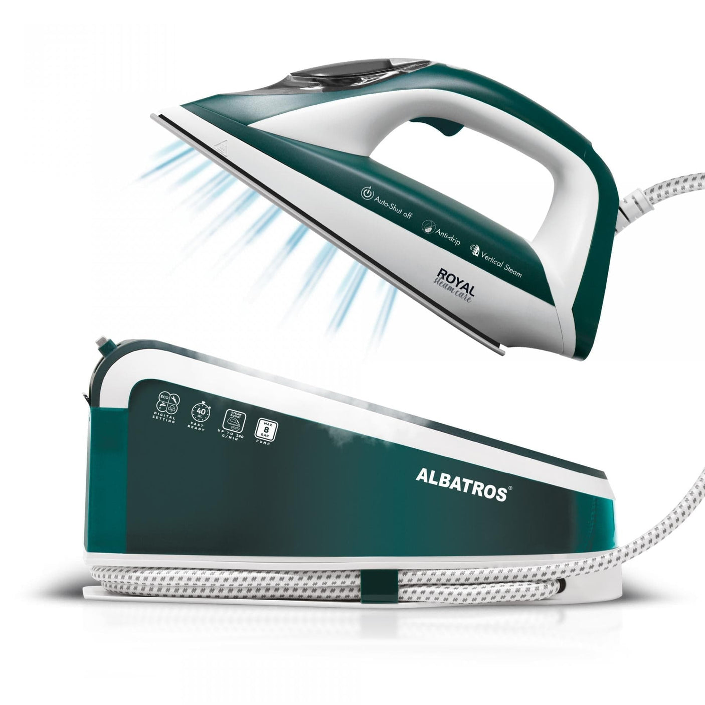 Albatros Statie de calcat Statie de calcat Albatros Royal Steam Care Green | 3000W, 1.5L, Roșu