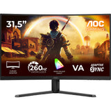 Monitor Gaming curbat LED VA AOC C32G42ZE, 31.5" Full HD, 260Hz, Flicker Free, negru