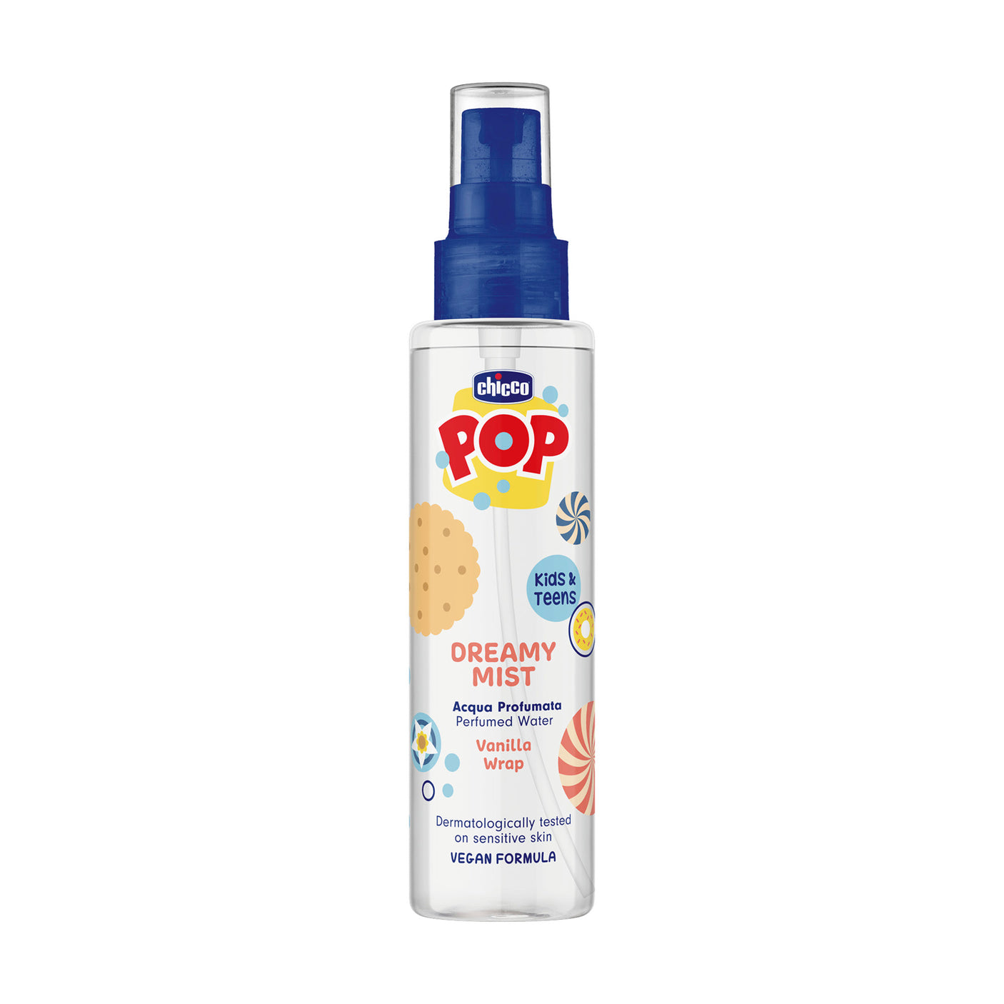 Apa Parfumata Chicco Pop Dreamymist cu Aroma de Prajitura cu Vanilie, Formula Vegana, pentru Copii și Adolescenti 150 Ml