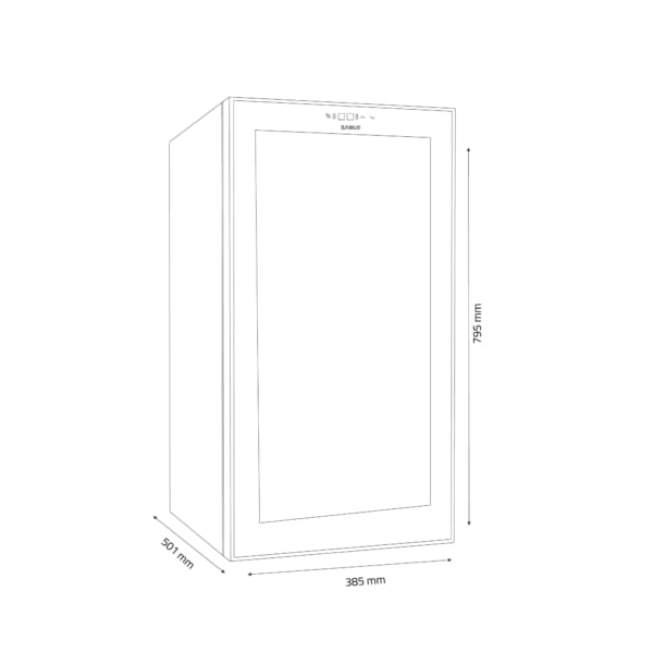 Samus Racitor vinuri Racitor de Vinuri Samus SRV55LMC | 18 Sticle, 50 l, 5-18°C, 5 rafturi din lemn, Clasa G